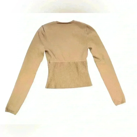 Babaton Sculpt Knit Empire Longsleeve In Neutral Tan Size Small - Picture 5 of 10